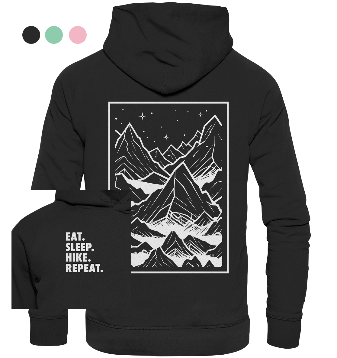 Eat. Sleep. Hike. Repeat. - Organic Hoodie